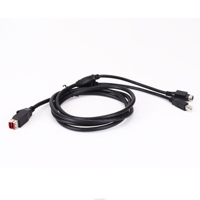 5A Νάιλον 24V PoweredUSB καλώδιο για USB-B αρσενικό και υδραυλικό πλέγμα για εκτυπωτή