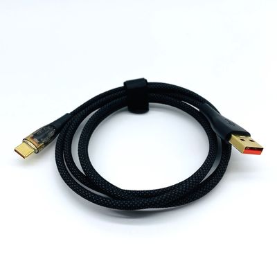 Μαύρο 5A 6A ταχεία φόρτιση USB καλώδια USB C καλώδιο αρσενικό USB A έως τύπο C καλώδιο