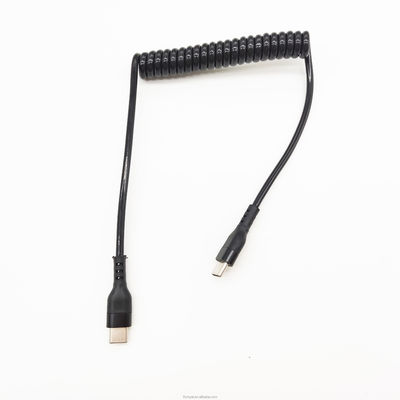 Υδραργυρωμένο καλώδιο USB C USB A αρσενικό προς τύπο C αρσενικό καλώδιο ταχείας φόρτισης Data Coil ανασυρόμενο καλώδιο